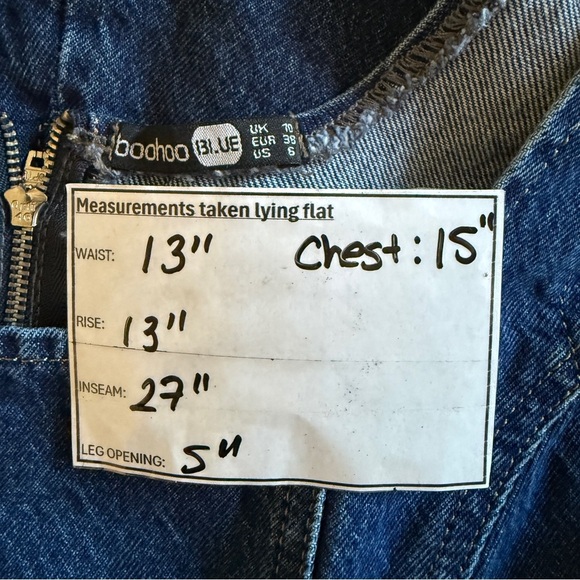Boohoo Square neck tapered Denim Jumpsuit- Size 6 - Picture 10 of 12
